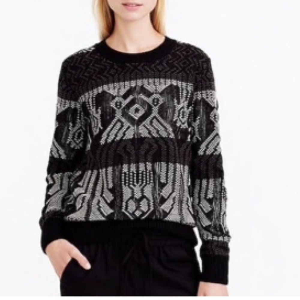 J.Crew Mixed Stitch Blanket Sweater Sz M